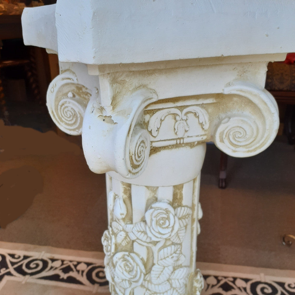 フラワースタンド 花瓶台 コラム コラムスタンド シャビーシック アンティーク調 宮殿柱 プランター 花台 人造 大理石 雑貨 姫系 輸入雑貨 119003
