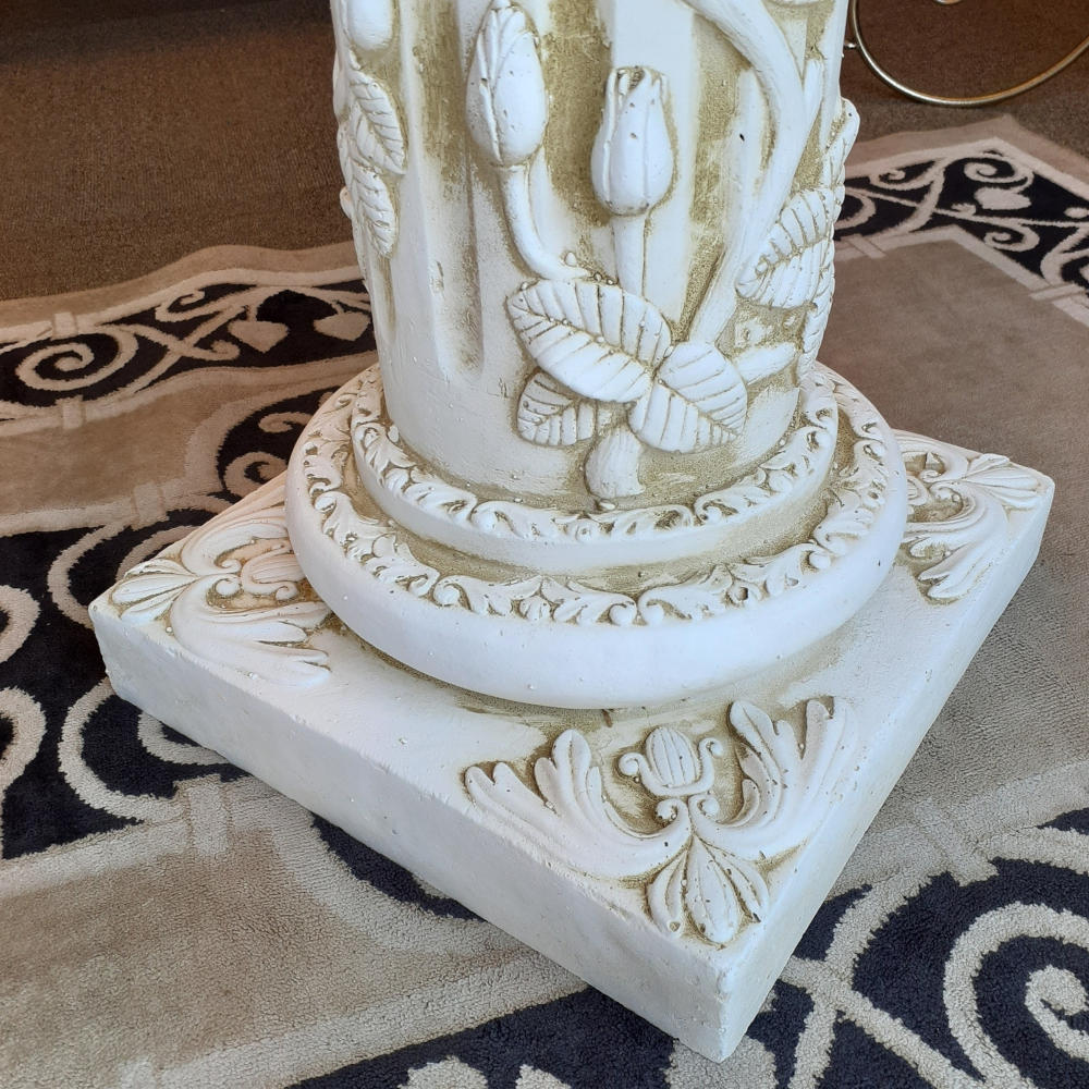 フラワースタンド 花瓶台 コラム コラムスタンド シャビーシック アンティーク調 宮殿柱 プランター 花台 人造 大理石 雑貨 姫系 輸入雑貨 119003