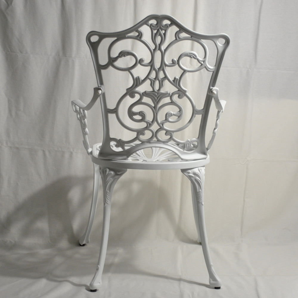 ガーデンアームチェア アームチェア ガーデニングアームチェア アンティーク風ガーデンアームチェア 白いアームチェア アームチェア アルミニウム製 245003