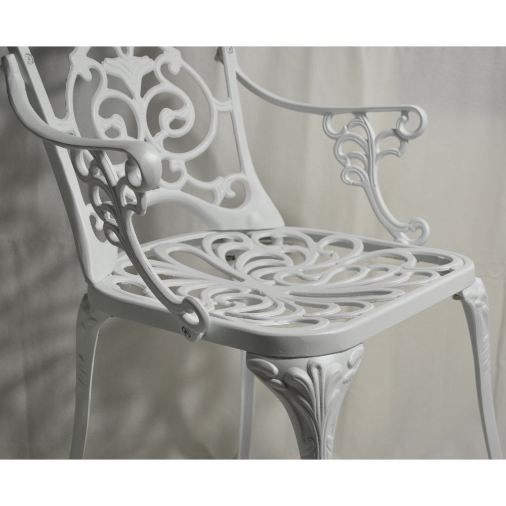 ガーデンアームチェア アームチェア ガーデニングアームチェア アンティーク風ガーデンアームチェア 白いアームチェア アームチェア アルミニウム製 245003