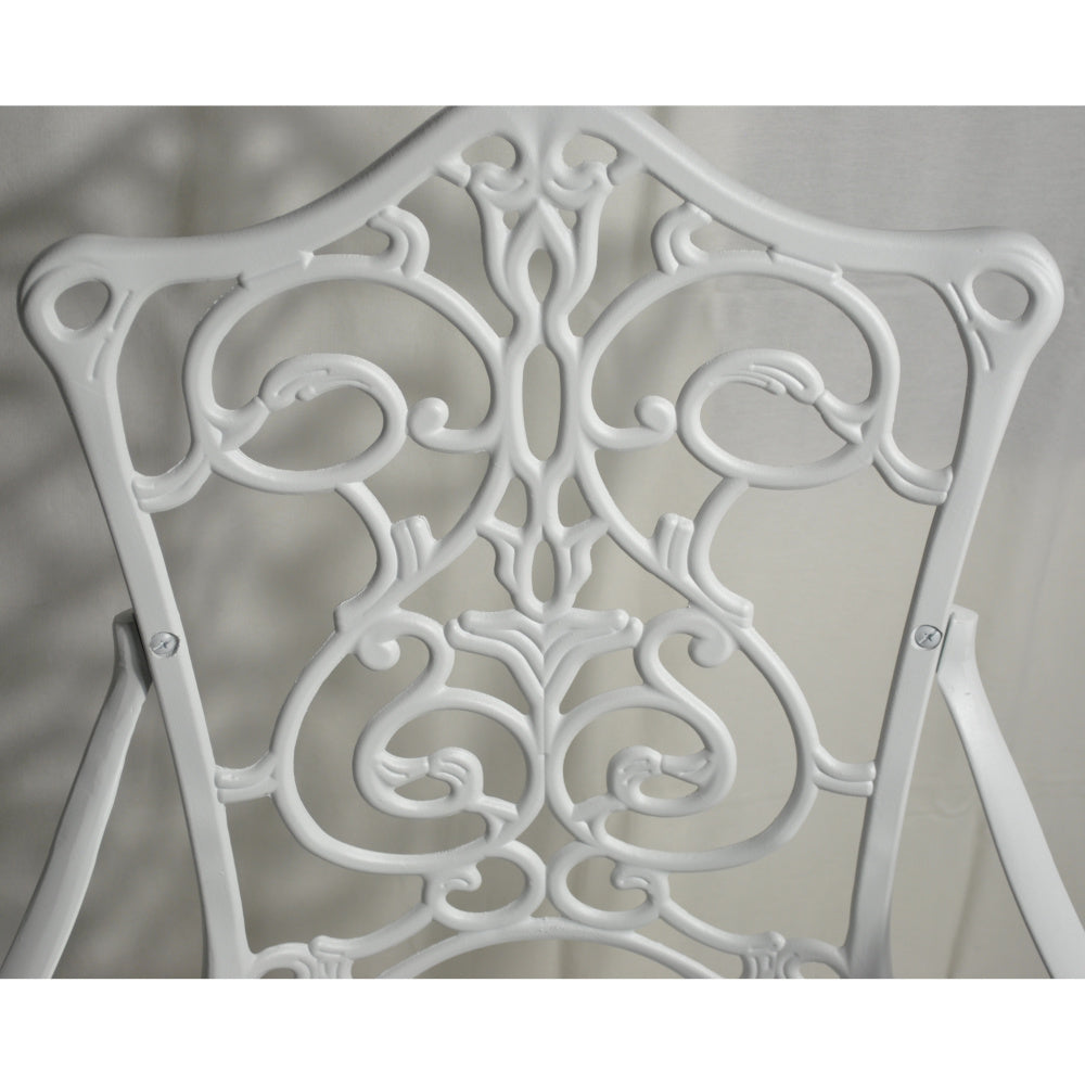 ガーデンアームチェア アームチェア ガーデニングアームチェア アンティーク風ガーデンアームチェア 白いアームチェア アームチェア アルミニウム製 245003