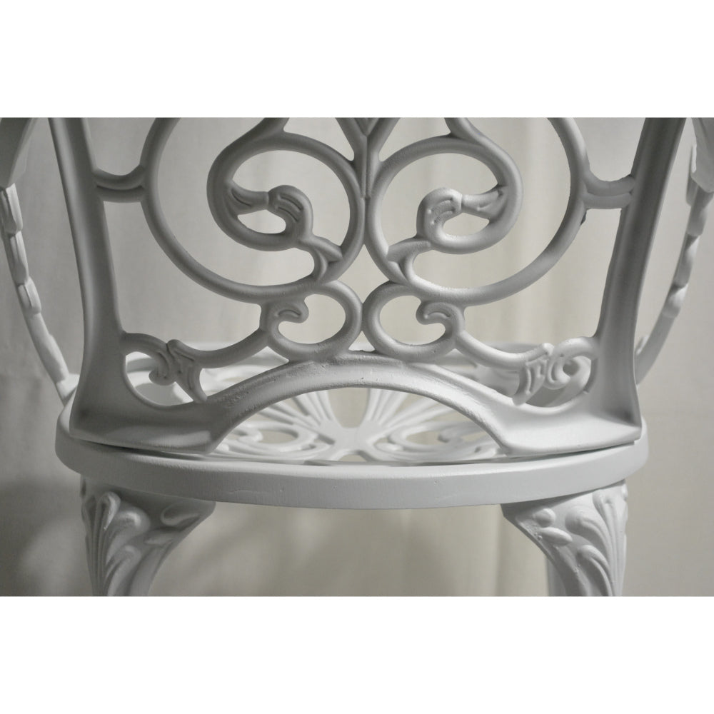 ガーデンアームチェア アームチェア ガーデニングアームチェア アンティーク風ガーデンアームチェア 白いアームチェア アームチェア アルミニウム製 245003