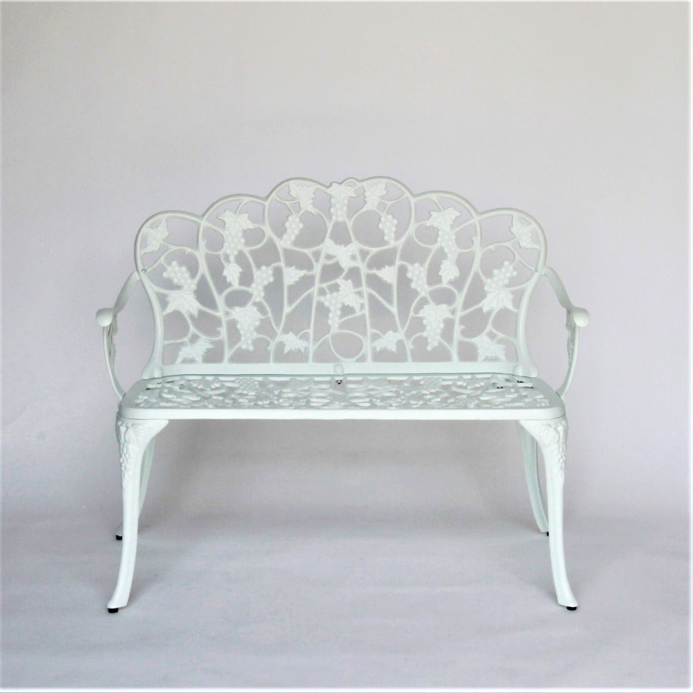 ベンチ ガーデンベンチ ガーデンチェア 2人掛け椅子 アームチェア アンティーク風ガーデン家具 アームベンチ アルミニウム製ガーデンベンチ 245005