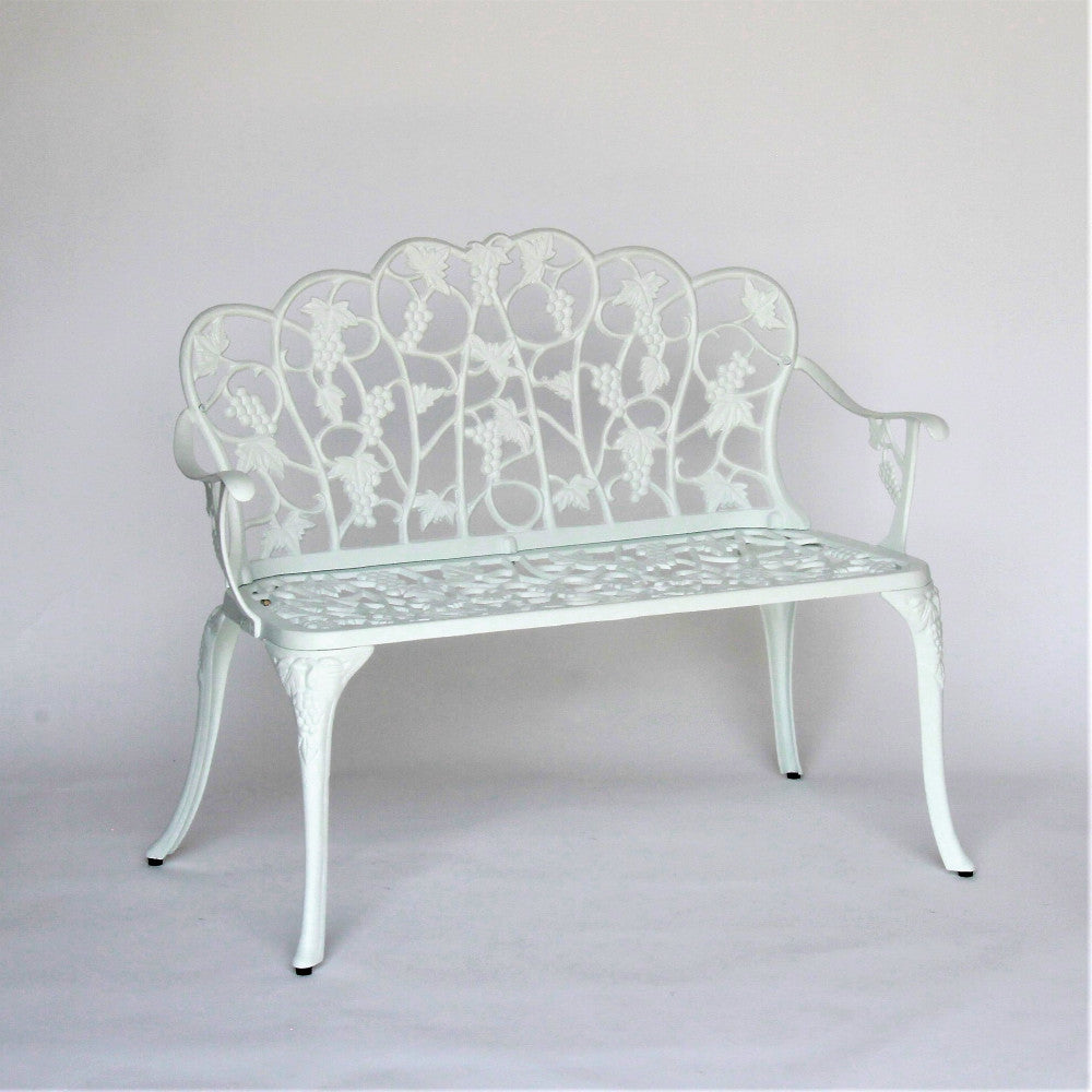 ベンチ ガーデンベンチ ガーデンチェア 2人掛け椅子 アームチェア アンティーク風ガーデン家具 アームベンチ アルミニウム製ガーデンベンチ 245005