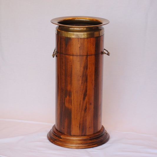 傘立て おしゃれ アンブレラスタンド アンティーク風家具 円筒形 樽型 古木 真鍮 イタリア製 CAPANNI カパーニ 301000