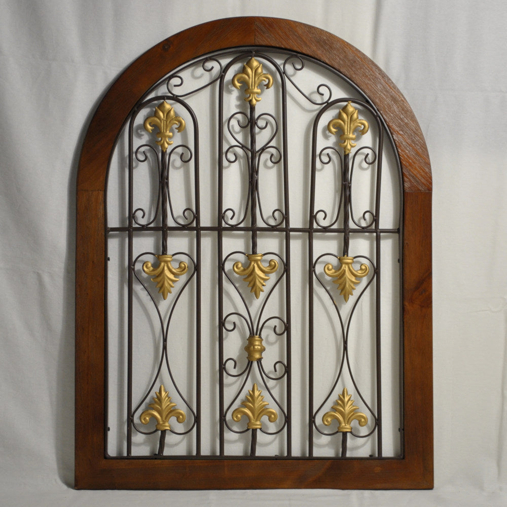 壁飾り ロートアイアン 壁掛けボード ウォールデコレーション 半円形 パネル アンティーク風パネル壁掛け 鉄製壁掛け額 350013