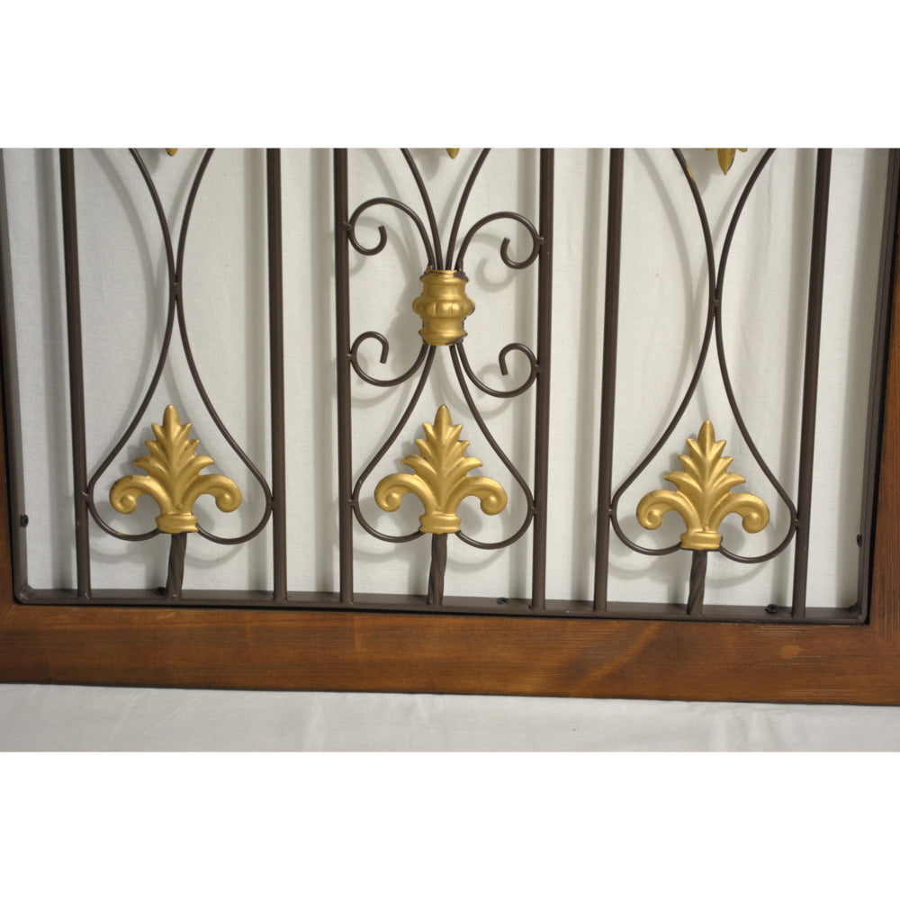 壁飾り ロートアイアン 壁掛けボード ウォールデコレーション 半円形 パネル アンティーク風パネル壁掛け 鉄製壁掛け額 350013