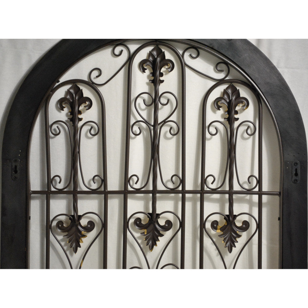 壁飾り ロートアイアン 壁掛けボード ウォールデコレーション 半円形 パネル アンティーク風パネル壁掛け 鉄製壁掛け額 350013