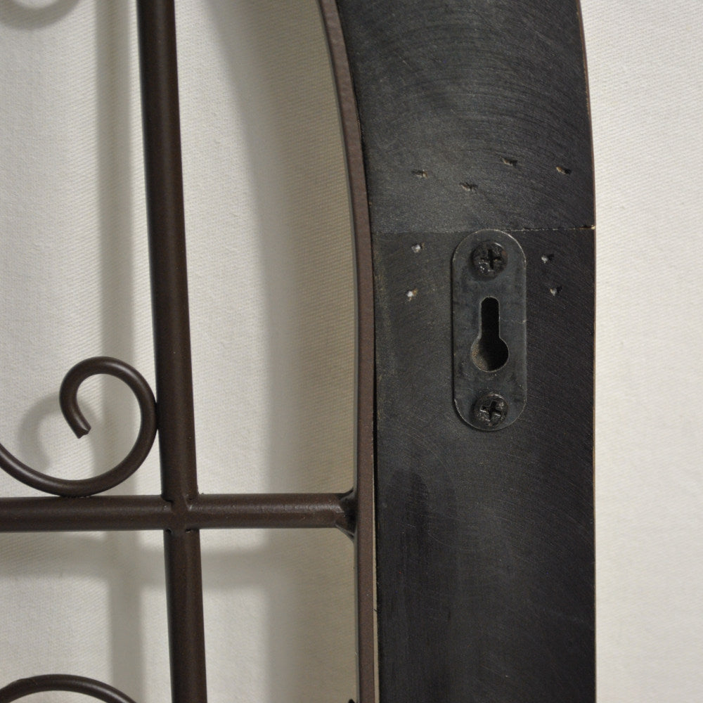 壁飾り ロートアイアン 壁掛けボード ウォールデコレーション 半円形 パネル アンティーク風パネル壁掛け 鉄製壁掛け額 350013