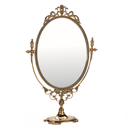 卓上ミラー スタンド 卓上 鏡 ミラー オーバル 真鍮 ブラス イタリア製 アンティーク調 雑貨 お姫様 女優 STILARS スティラーズ 388045
