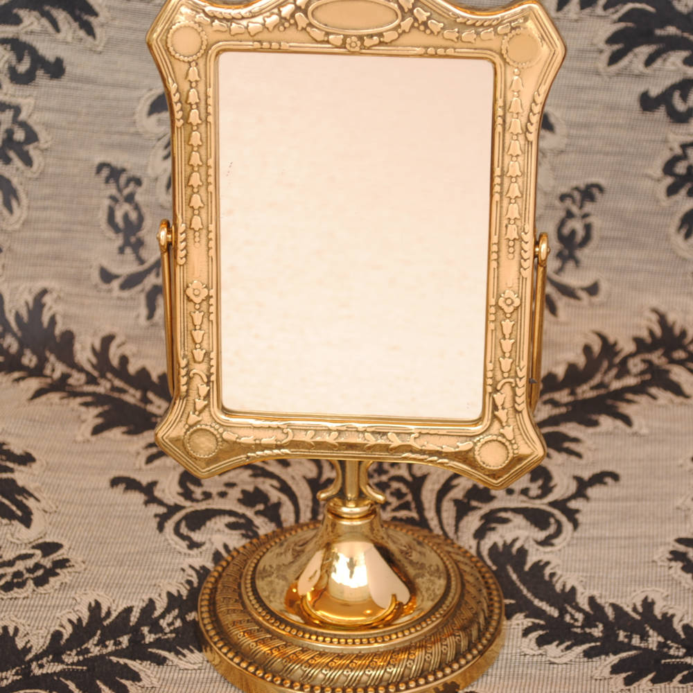 ミラー おしゃれ スタンドミラー 卓上鏡 アンティーク調 置き鏡 卓上ミラー 小タイプ 真鍮 ブラス イタリー製 スティラーズ STILARS 388069S