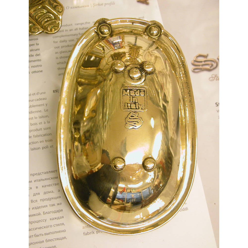 トレイ 真鍮トレイ バスタブ型トレイ ソープディッシュ トレー バスタブ 真鍮雑貨 イタリア製 スティラーズ STILARS 388092 388280