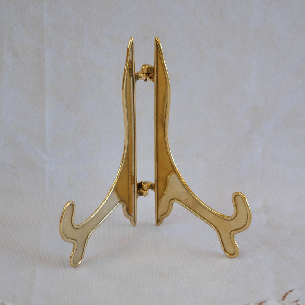 皿立て イーゼル Sサイズ 光沢仕上げ ゴールド エレガント ロココ 真鍮雑貨 真鍮 ブラス イタリア製 アンティーク調 雑貨 スティラーズ STILARS 388136