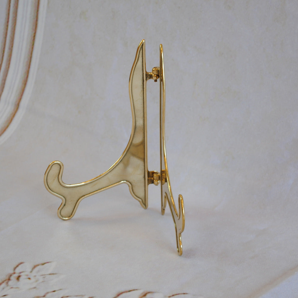 皿立て イーゼル Sサイズ 光沢仕上げ ゴールド エレガント ロココ 真鍮雑貨 真鍮 ブラス イタリア製 アンティーク調 雑貨 スティラーズ STILARS 388136