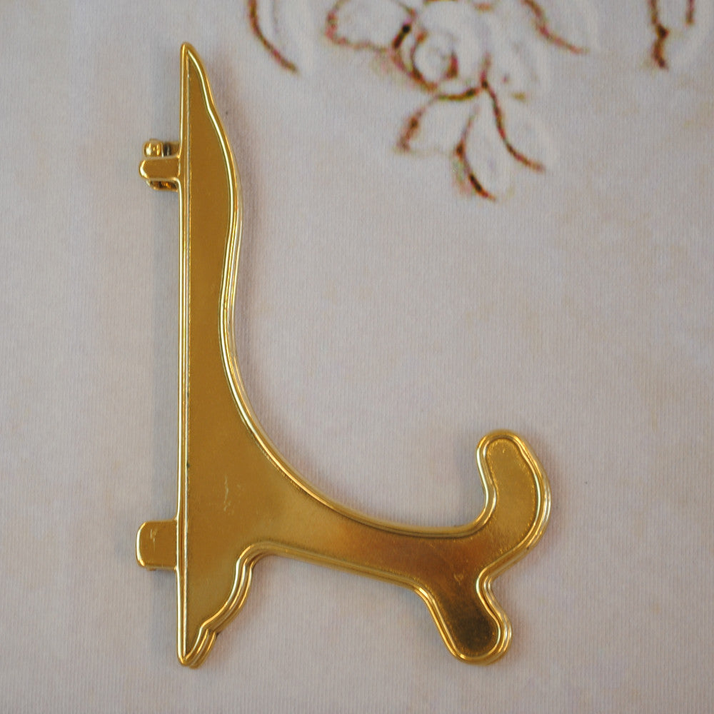 皿立て イーゼル Sサイズ 光沢仕上げ ゴールド エレガント ロココ 真鍮雑貨 真鍮 ブラス イタリア製 アンティーク調 雑貨 スティラーズ STILARS 388136