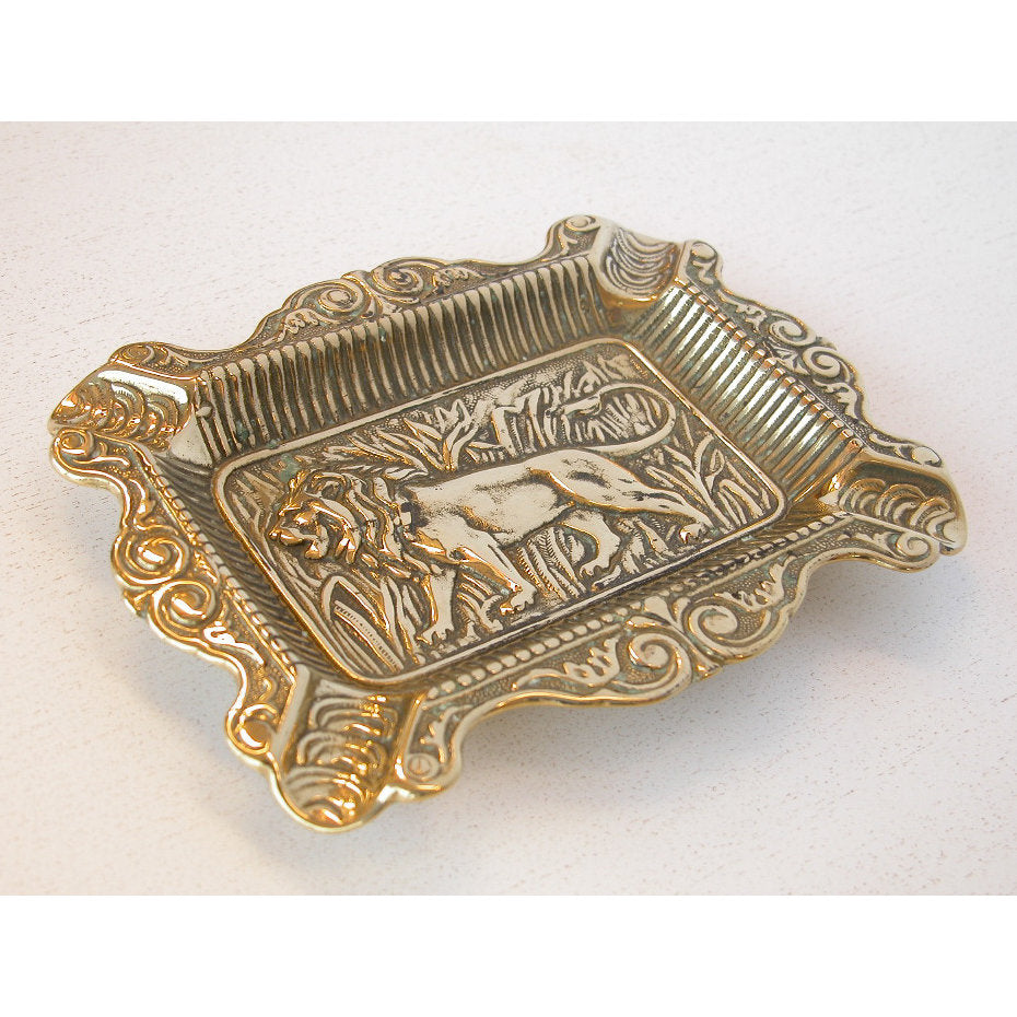 灰皿 シュートレイ シュートレー ライオン 獅子 STILARS スティラーズ 真鍮 ブラス イタリア製 アンティーク調 雑貨 388279