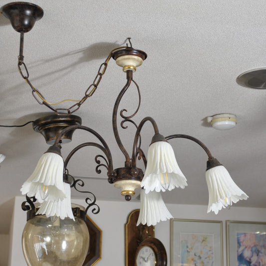 シャンデリアランプ LED使用可能ランプ LED使用可能照明 おしゃれ イタリア製 カパーニ 古木 アイアン ランプ 照明器具 5灯式 クラシック エレガント ゴージャス CAPANNI 701118