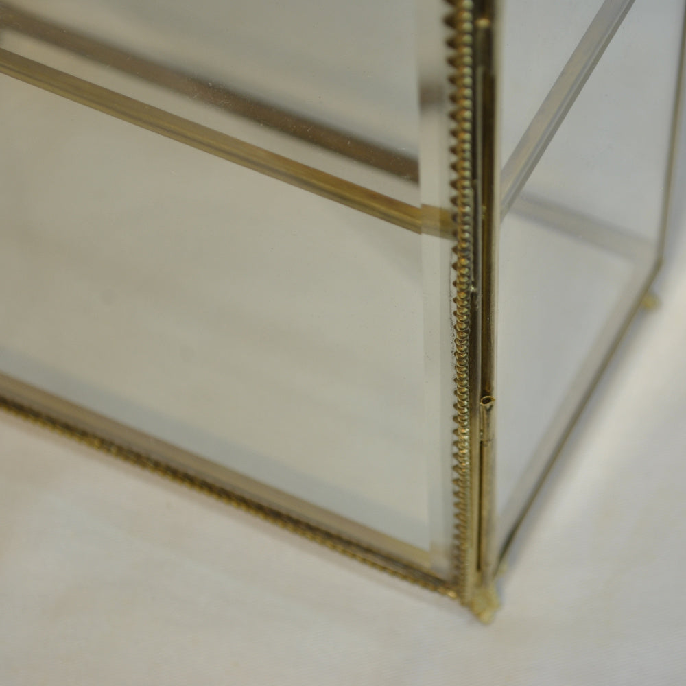 アクセサリーキャビネット キュリオケース 真鍮製 ガラスケース 2段キャビネット ガラスドアキャビネット アクセサリーケース ディスプレイキャビネット 7347092