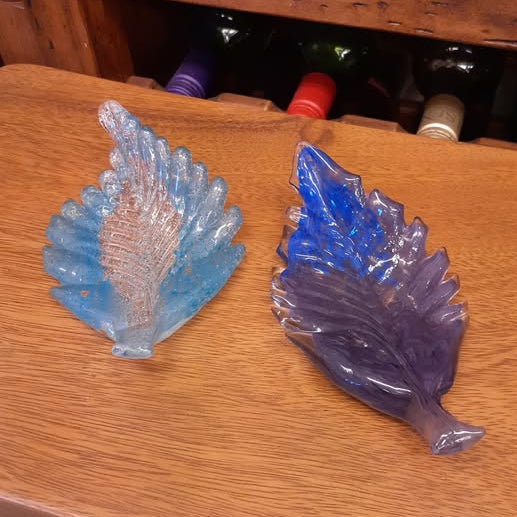 葉っぱトレイ リーフプレート リーフ置物 オブジェ グラスアート ガラス グラスリーフ インテリア 雑貨 ガラスのオブジェ リーフ 7688016