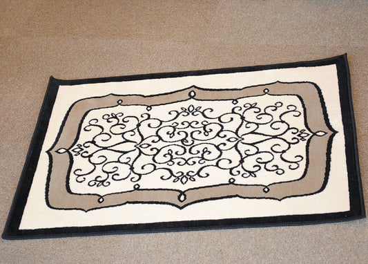 玄関マット マンション玄関マット ラグマット オーガニック コットン100% フランス製マット スタイルフランス セルジュルサージュ ラグマット SERGELESAGE フランスラグマット 段通玄関マット 綿100% alicante/noir 50x70cm