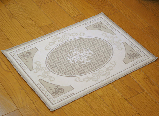 玄関マット マンション玄関マット ラグマット オーガニック コットン100% フランス製マット スタイルフランス セルジュルサージュ ラグマット SERGELESAGE フランスラグマット 段通玄関マット 綿100% alixe/lin 50x70cm