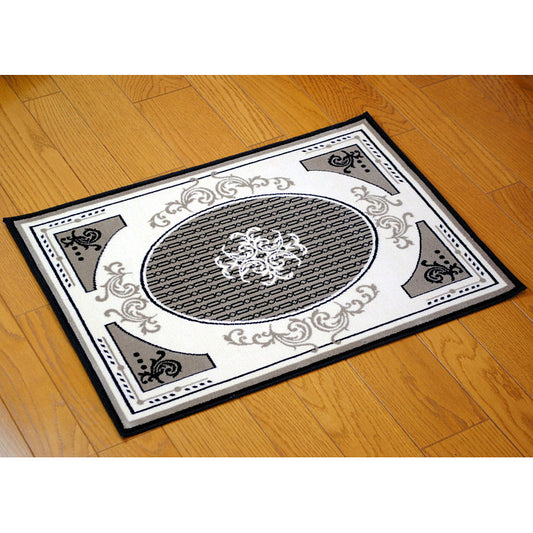 玄関マット マンション玄関マット ラグマット オーガニック コットン100% フランス製マット スタイルフランス セルジュルサージュ ラグマット SERGELESAGE フランスラグマット 段通玄関マット 綿100% alixe/noir 50x70cm