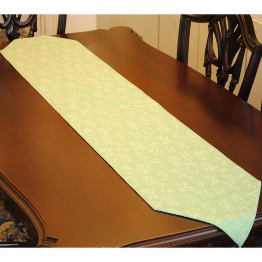 テーブルランナー テーブルライナー おしゃれ スタイルフランス フランス製生地 テーブルウエア テーブルセンター 160cm グリーン EcritureVert 30x160