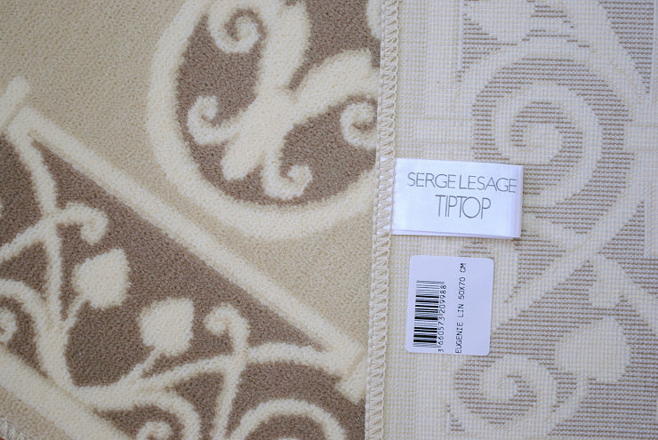 玄関マット マンション玄関マット ラグマット オーガニック コットン100% フランス製マット スタイルフランス セルジュルサージュ ラグマット SERGELESAGE フランスラグマット 段通玄関マット 綿100% eugenie/lin 50x70cm