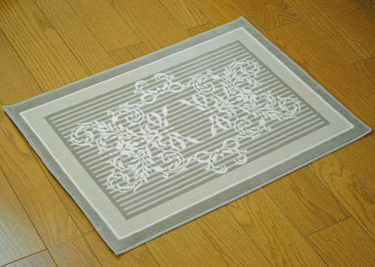 玄関マット マンション玄関マット ラグマット オーガニック コットン100% フランス製マット スタイルフランス セルジュルサージュ ラグマット SERGELESAGE フランスラグマット 段通玄関マット 綿100% ruban/lin 50x70cm