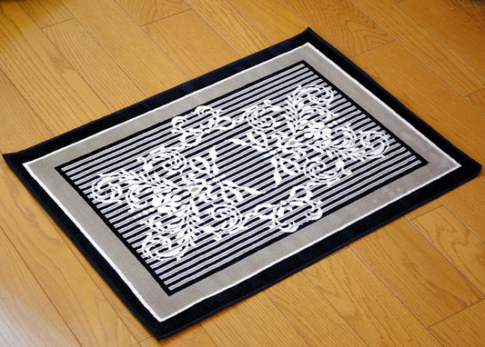 玄関マット マンション玄関マット ラグマット オーガニック コットン100% フランス製マット スタイルフランス セルジュルサージュ ラグマット SERGELESAGE フランスラグマット 段通玄関マット 綿100% ruban/noir 50x70cm