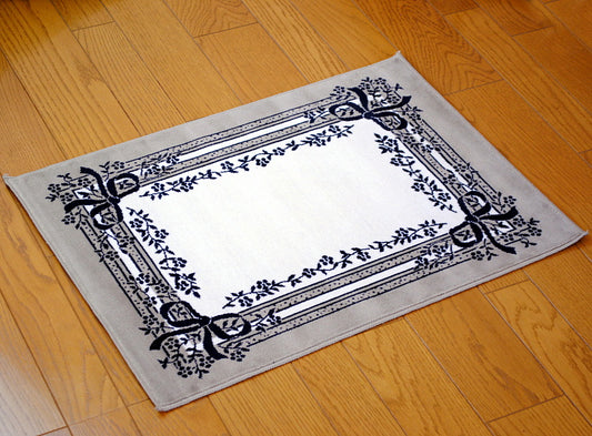 玄関マット マンション玄関マット ラグマット オーガニック コットン100% フランス製マット スタイルフランス セルジュルサージュ ラグマット SERGELESAGE フランスラグマット 段通玄関マット 綿100% satine/noir 50x70cm