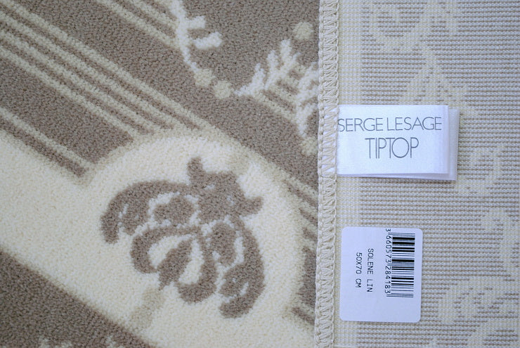 玄関マット マンション玄関マット ラグマット オーガニック コットン100% フランス製マット スタイルフランス セルジュルサージュ ラグマット SERGELESAGE フランスラグマット 段通玄関マット 綿100% solene/lin 50x70cm