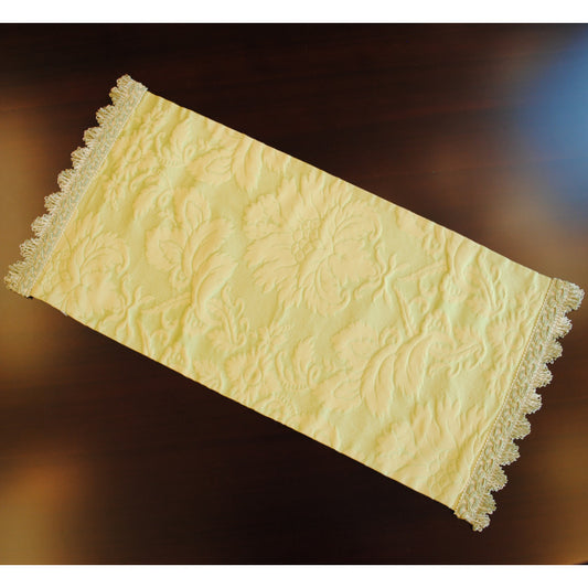 テーブルセンター グリーン オシャレ フリンジ付き フランス製生地 スタイルフランス 30x60cm TaorminaTill