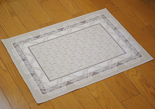 玄関マット マンション玄関マット ラグマット オーガニック コットン100% フランス製マット スタイルフランス セルジュルサージュ ラグマット SERGELESAGE フランスラグマット 段通玄関マット 綿100% trinity/lin 50x70cm