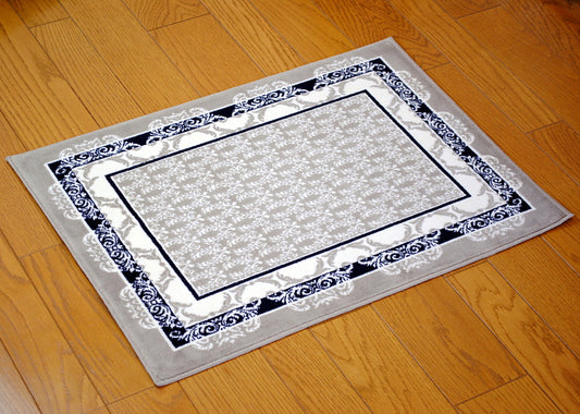 玄関マット マンション玄関マット ラグマット オーガニック コットン100% フランス製マット スタイルフランス セルジュルサージュ ラグマット SERGELESAGE フランスラグマット 段通玄関マット 綿100% trinity/noir 50x70cm