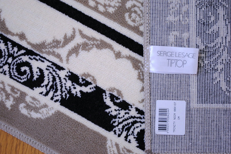 玄関マット マット ラグマット オーガニック コットン100% フランス製マット スタイルフランス セルジュルサージュ ラグマット SERGELESAGE フランスラグマット 段通玄関マット 綿100% trinity/noir 66x107cm