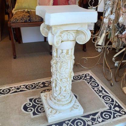 フラワースタンド 花瓶台 コラム コラムスタンド シャビーシック アンティーク調 宮殿柱 プランター 花台 人造 大理石 雑貨 姫系 輸入雑貨 119003