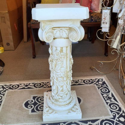 フラワースタンド 花瓶台 コラム コラムスタンド シャビーシック アンティーク調 宮殿柱 プランター 花台 人造 大理石 雑貨 姫系 輸入雑貨 119003