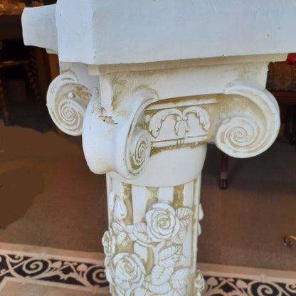 フラワースタンド 花瓶台 コラム コラムスタンド シャビーシック アンティーク調 宮殿柱 プランター 花台 人造 大理石 雑貨 姫系 輸入雑貨 119003