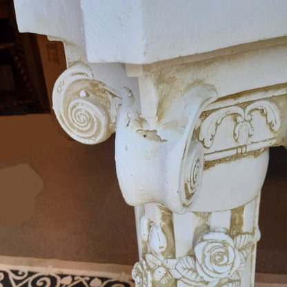 フラワースタンド 花瓶台 コラム コラムスタンド シャビーシック アンティーク調 宮殿柱 プランター 花台 人造 大理石 雑貨 姫系 輸入雑貨 119003
