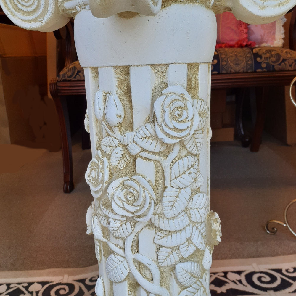 フラワースタンド 花瓶台 コラム コラムスタンド シャビーシック アンティーク調 宮殿柱 プランター 花台 人造 大理石 雑貨 姫系 輸入雑貨 119003