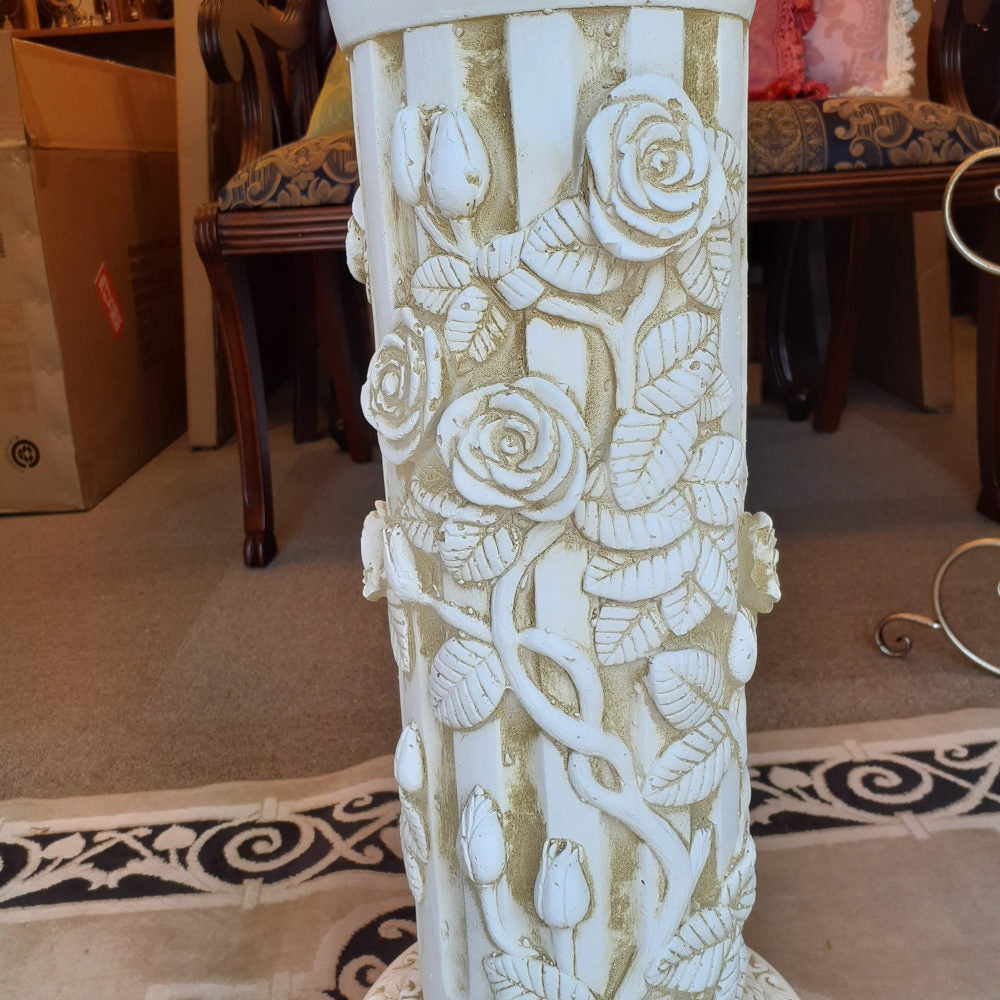 フラワースタンド 花瓶台 コラム コラムスタンド シャビーシック アンティーク調 宮殿柱 プランター 花台 人造 大理石 雑貨 姫系 輸入雑貨 119003