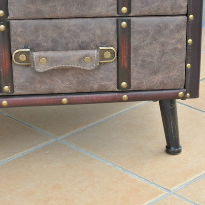 チェスト 3段チェスト トランク型チェスト インダストリアルインテリア家具 アンティーク風家具 アンティーク調 収納家具 125002