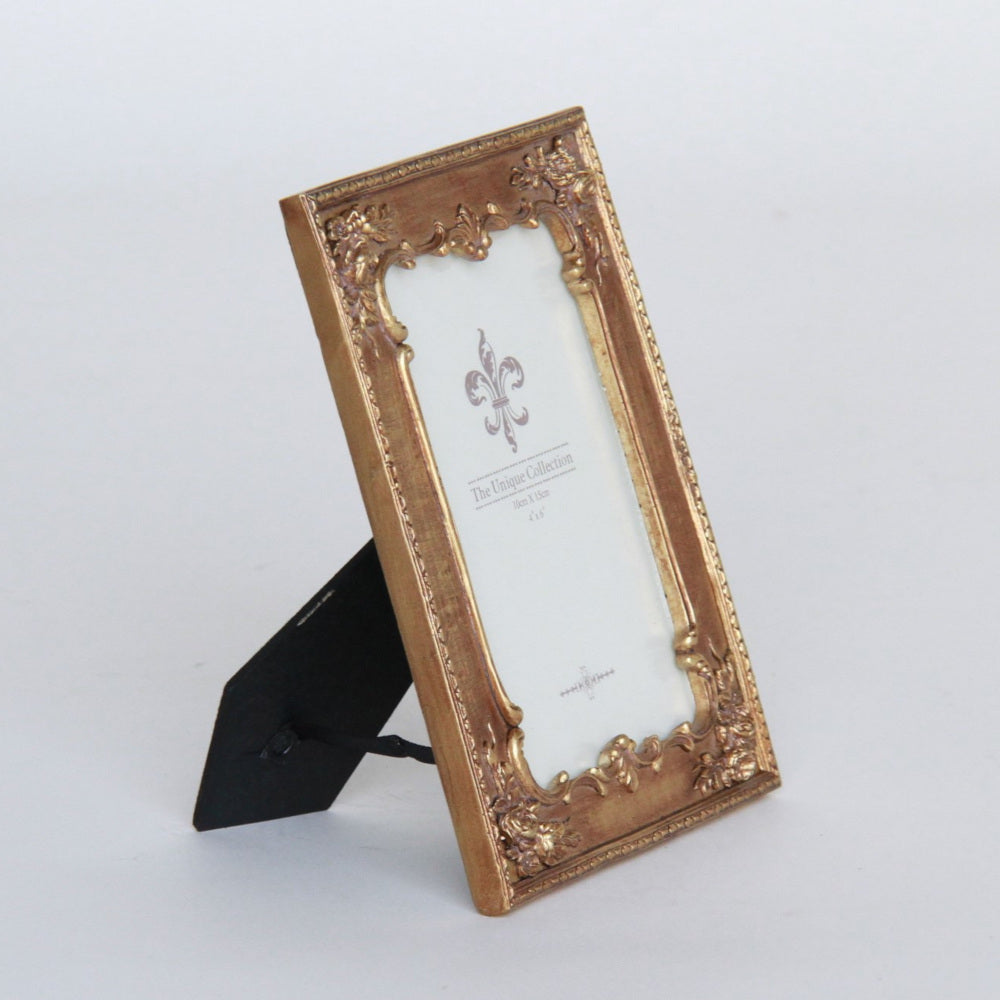 フォトフレーム 縦横兼用写真立て レキュタングラーフォトフレーム アンティーク風 写真額 写真立て 金 ゴールドフォトフレーム アンティーク調 1383013GD