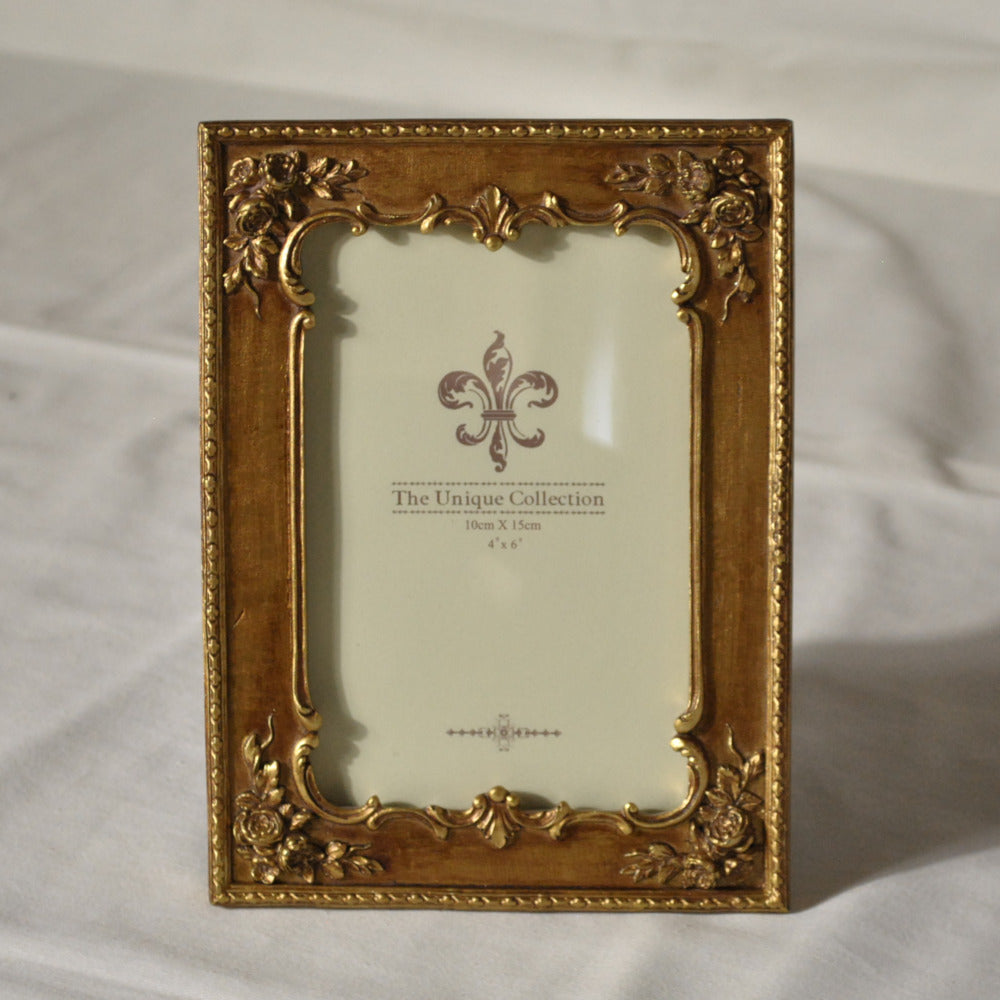フォトフレーム 縦横兼用写真立て レキュタングラーフォトフレーム アンティーク風 写真額 写真立て 金 ゴールドフォトフレーム アンティーク調 1383013GD