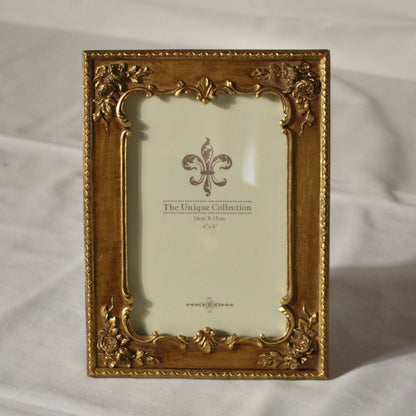 フォトフレーム 縦横兼用写真立て レキュタングラーフォトフレーム アンティーク風 写真額 写真立て 金 ゴールドフォトフレーム アンティーク調 1383013GD