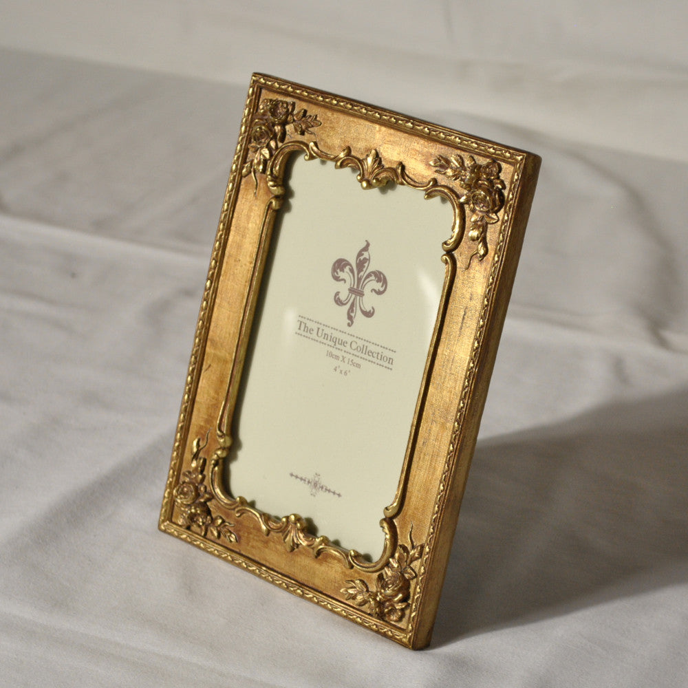 フォトフレーム 縦横兼用写真立て レキュタングラーフォトフレーム アンティーク風 写真額 写真立て 金 ゴールドフォトフレーム アンティーク調 1383013GD