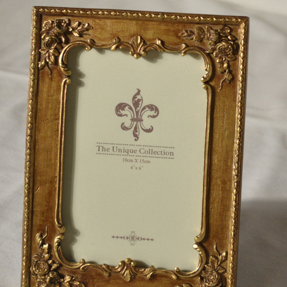 フォトフレーム 縦横兼用写真立て レキュタングラーフォトフレーム アンティーク風 写真額 写真立て 金 ゴールドフォトフレーム アンティーク調 1383013GD