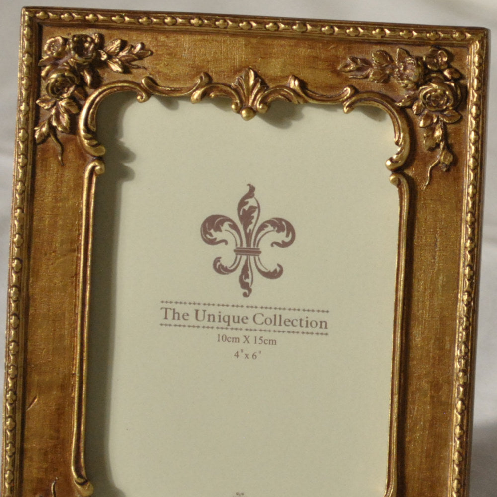 フォトフレーム 縦横兼用写真立て レキュタングラーフォトフレーム アンティーク風 写真額 写真立て 金 ゴールドフォトフレーム アンティーク調 1383013GD