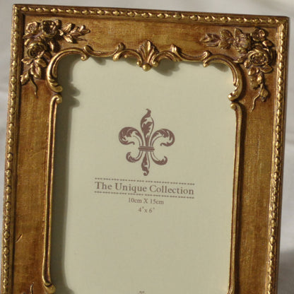 フォトフレーム 縦横兼用写真立て レキュタングラーフォトフレーム アンティーク風 写真額 写真立て 金 ゴールドフォトフレーム アンティーク調 1383013GD